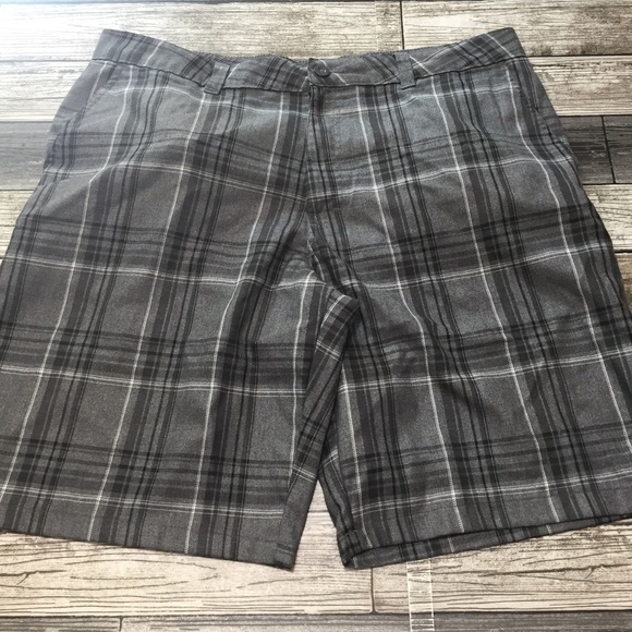 Oneill Plaid Shorts Men’s 40 Gray (Inseam 11) Casual Pockets - Picture 7 of 10